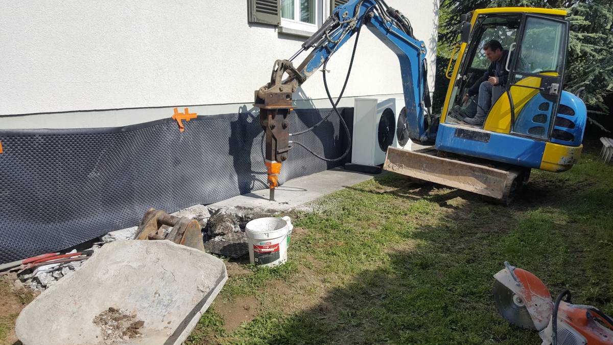 Création d&#8217;un Drainage autour d&#8217;une maison existante à BARTENHEIM. Colmar