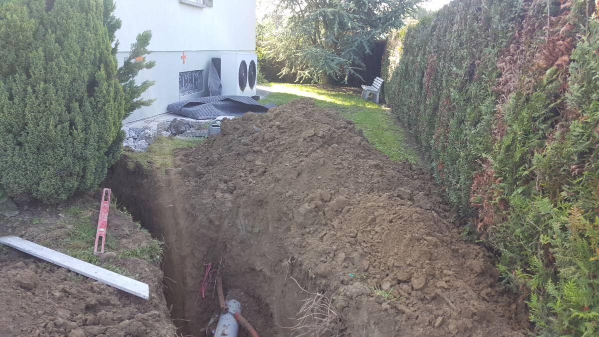 Drainage autour d&#8217;une maison existante à BARTENHEIM. Riedisheim 2