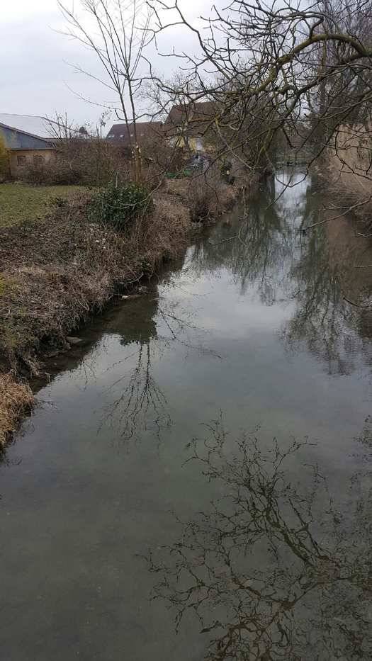 Aménagement de la berge en mur en L dans le lit de la rivière. Guebwiller 0