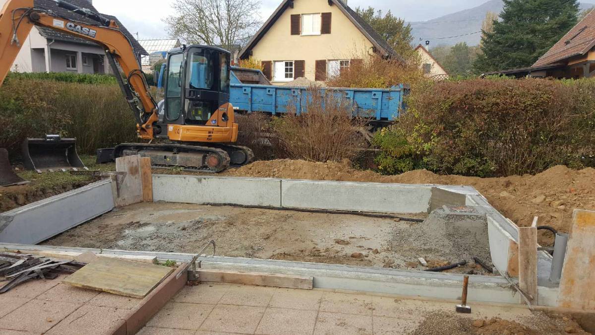 FONDATION ET DALLAGE POUR LA POSE D&#8217;UNE PERGOLA A BERRWILLER. Wittenheim 3