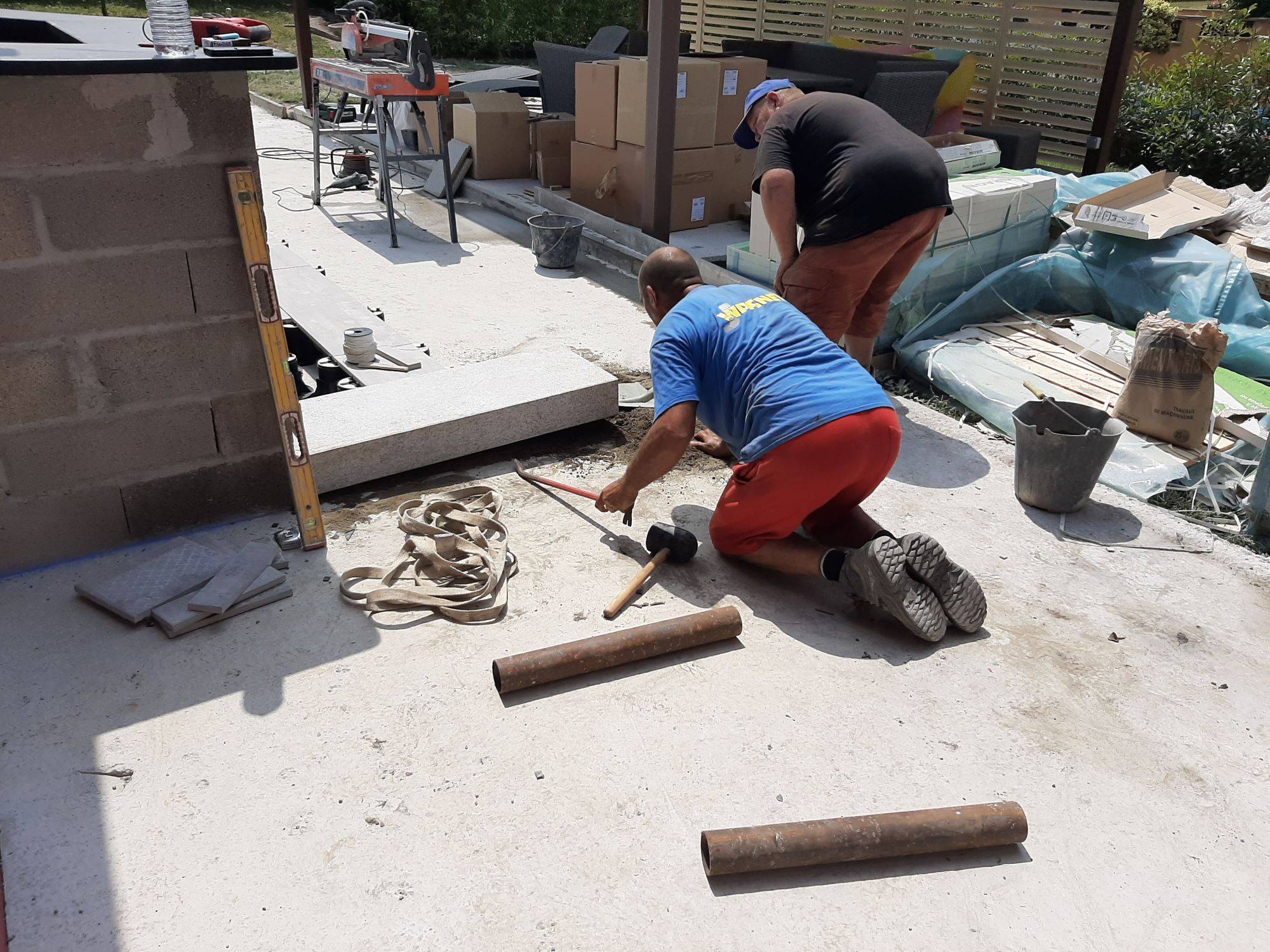 AMENAGEMENT EXTERIEUR AUTOUR D&#8217;UNE  PISCINE A BERRWILLER Riedisheim 1