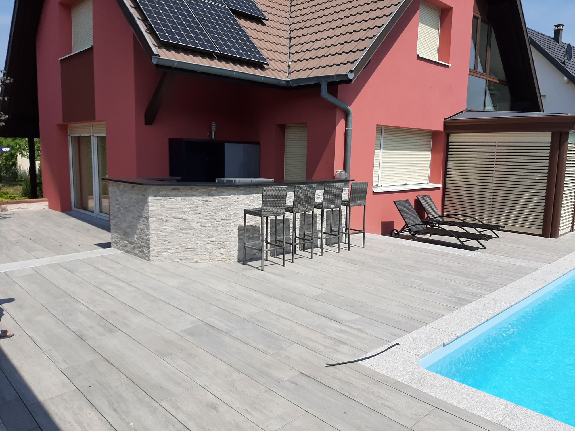 AMENAGEMENT EXTERIEUR AUTOUR D&#8217;UNE  PISCINE A BERRWILLER Wittelsheim 2